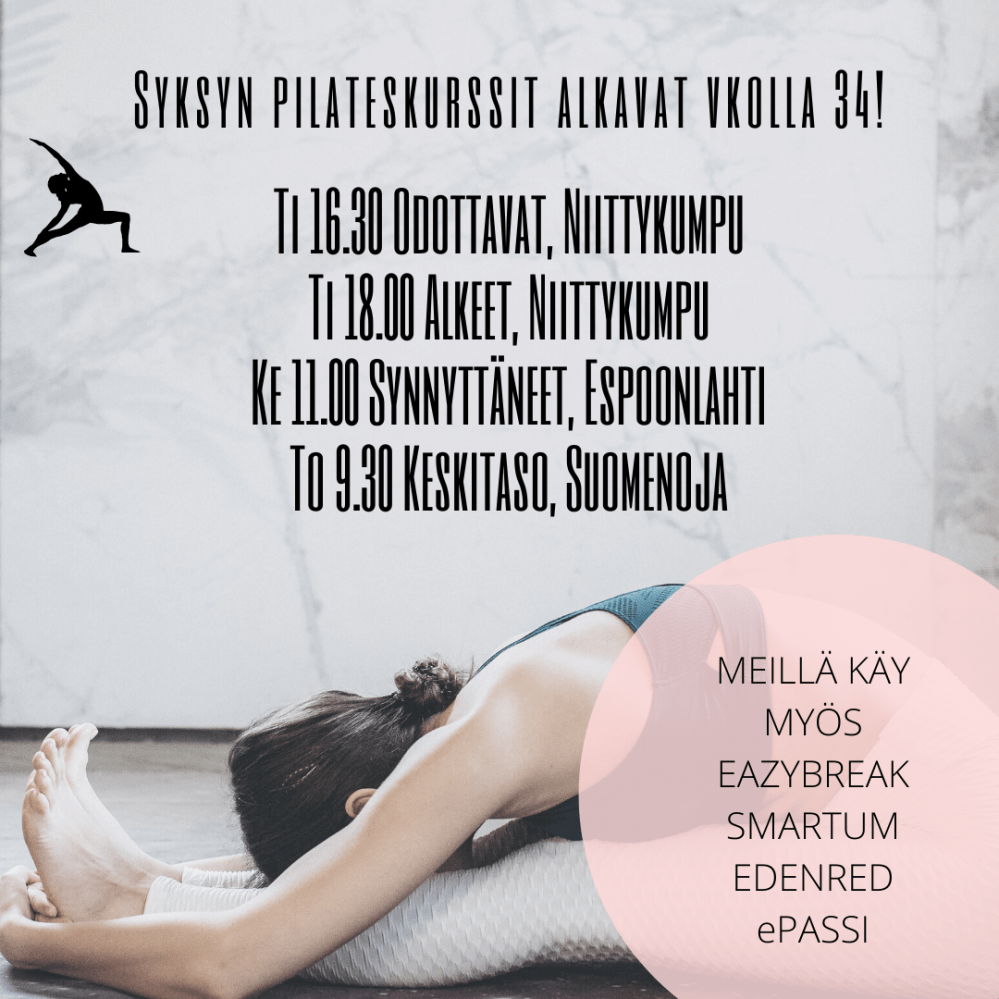 Pilates Jooga Kehonhuolto -tunnit Ke Su klo 18.00 (1)